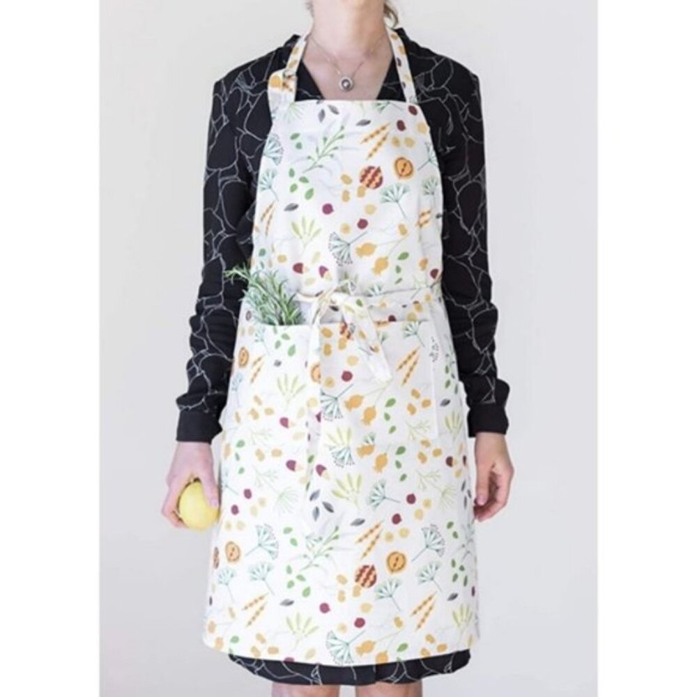 Unisex Natural Cotton Apron with Pocket | Adjustable Neck Strap | One Size